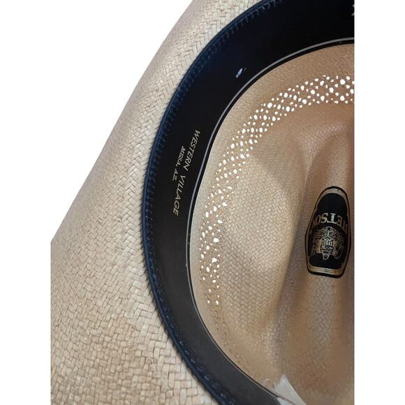 Stetson Rattlesnake Straw Cowboy Rattle Included Hat Size 6 7/8 - 55 6X - Picture 8 of 16